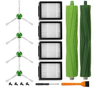 DLD Kit di accessori di ricambio per aspirapolvere iRobot Roomba i7 i7+/i7 Plus E5 E6. Set di parti di ricambio (2 set di spazzole in gomma multi-superficie, 4 spazzole laterali, 4 filtri, 1
