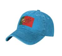 DLERFLOVR Berretto da Baseball in Denim Lavato in Difficoltà - Simbolo degli Antichi Imperi - Berretto da Baseball Targa Portoghese Snapback Regolabile Cappello con Visiera Hip-Hop, Blu