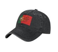DLERFLOVR Berretto da Baseball in Denim Lavato in Difficoltà - Simbolo degli Antichi Imperi - Berretto da Baseball Targa Portoghese Snapback Regolabile Cappello con Visiera Hip-Hop, Nero