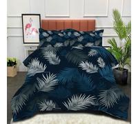 DLERFLOVR Piumone Invernale Paesaggio Tropicale - Piumino 4 Stagioni Singolo Trapunta Traspirante e super morbido Set Piumone Primaverile Autunnale con 1 Federe, Blu Scuro 135x200cm