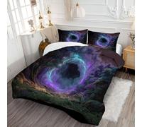 DLERFLOVR Piumone Trapuntato Letto Matrimoniale Piumino Letto Portale Magico Trapunta 4 Stagioni Foresta Incantata Caldo e Soffice - Lavabile in Lavatrice con Federe 220x240cm, Viola