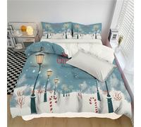 DLERFLOVR Set Copripiumino Singolo 135x200cm Set di Biancheria da Letto Lampioni A Forma Di Caramella Copripiumino Stile Cartone Animato con Federe Cuscino e Cerniera per 4 Stagioni, Azzurro Chiaro