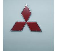 DLGJZS Auto Emblema per Mitsubishi Pajero Sport 2019-2024,3D Stemma Carrozzeria Logo Griglie Anteriori Distintivo Vano Portabagagli Insignia Styling Auto Accessori,Red-L