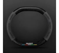 DLGJZS Coprivolante Auto per Peugeot 3008 2016-2020,Pelle Microfibra Volante Cover Antiscivolo Traspirante Volante Protettore con Logo Emblema Auto Coprivolanti Accessori Interno,DD