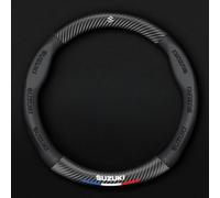 DLGJZS Coprivolante Auto per Suzuki Baleno 2015-2019,Pelle Microfibra Volante Cover Antiscivolo Traspirante Volante Protettore con Logo Emblema Auto Coprivolanti Accessori Interno