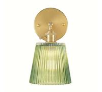 DLGLOLIN Applique da parete in vetro con interruttore, illuminazione da parete moderna E27, applique in vetro verde, lampade da parete regolabili per camera da letto bagno soggiorno