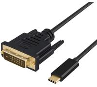 DLH - MOBILE ACCESSORIES CAVO USB-C MASCHIO A DVI MASCHIO - LUNGHEZZA 1.8M - NERO - PLACCA ORO