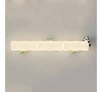 DLHH Applique da Parete a Forma di Panda dei Cartoni Animati, Lampada da Parete a LED in bambù Bianco, Paralume in PE, Moderna, a 3 Colori, Carina Lampada da Parete per la Stanza dei ba