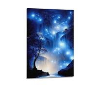 DLJGDS Poster con paesaggio fantastico paese delle meraviglie sulla cima di una collina su tela, poster decorativo da parete e decorazione moderna per camera da letto (60 x 90 cm)