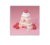 DLJGDS Poster decorativo moderno e semplice con graziosa torta di lettere, poster decorativo da parete su tela e decorazione moderna per la camera da letto (70 x 70 cm)