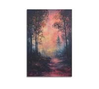 DLJGDS Stampa artistica da parete ispirata al tramonto nel sentiero della foresta, per un fascino estetico, decorativo, poster da parete su tela e decorazione moderna per la camera da letto (20 x 30