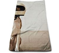 DLJIYZX Asciugamani Seduti Cane Basenji Indossando Enorme Asciugamano Viso Bianco Asciugamani Morbidi Asciugamani Altamente Assorbenti 30X70 CM