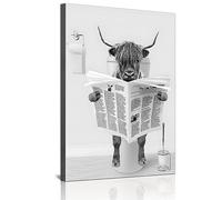 DLKAJFK Giornale Altopiano Bestiame Leone Orso Coniglio bradipo Scimmia Bianco e Nero Wall Art Tela Bagno Pittura Decorativa Murale,Senza Cornice