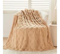 DLKJCX Coperta ponderata Sherpa, Coperta ponderata in Pile Sherpa con Morbida Flanella di Peluche, Reversibile, Taglia Matrimoniale, Lavabile in Lavatrice(Khaki,150X200CM)