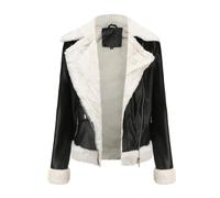 DLLDLGG Giacca In Pelle Oversize Da Donna, Cappotto Invernale In Montone Spesso Foderato In Pile, Giacca Bomber Corta