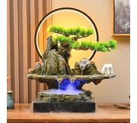 DLLDQBD Fontana da Tavolo a Cascata Interna in Resina con LED e Nebbia