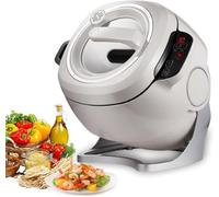 DLLDQBD Macchina per Riso Fritto Wok per Cottura Automatica Pentola per Riso Fritto da 6 Litri, velocità Regolabile Robot per Frittura Automatica A 360° per Friggere, Stufare, Cucinare