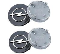 DLLHL 4 Pezzi Auto Coprimozzi per Opel Mokka B 2020-2024,ABS Ruota Centrale Coprimozzo Copriruota Centrale Esterno Dell'auto Copri Ruota Trim Tappi di Cerchioni Auto Accessori,Black-64mm