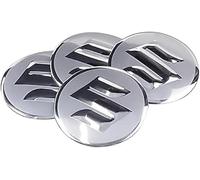 DLLHL 4 Pezzi Auto Coprimozzi per Suzuki Ignis 2003-2008,ABS Ruota Centrale Coprimozzo Copriruota Centrale Esterno Dell'auto Copri Ruota Trim Tappi di Cerchioni Auto Accessori,Silver