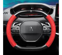 DLLHL Coprivolante per Peugeot 208 2023 2024 2025 in Pelle Napa Copri Volante Piacevole al Tatto Coprire Volante Resistente Antiscivolo Sportivo Accessori Auto Interno Uomo,Red