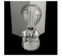 DLM 32835 (Kit 12 Pezzi) Clessidra in Vetro con Fiore in Cristallo e Cuore Santa Cresima bomboniera