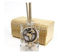 DLM 32903 (Kit 12 Pezzi) Profumatore in Vetro Mondo Mappamondo Viaggi Travel con Scatolina in bambù Diffusore Ambienti bomboniera