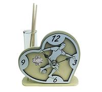 DLM 34353 (Kit 12 Pezzi) Profumatore Orologio Cuore con Calciatore Giocatore Calcio Football in Legno Quadrifoglio Santa Cresima Diffusore Profumo bomboniera