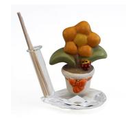 DLM-A112 kit 6 Bomboniere profumatori in porcellana e vetro con margherita girasole e tulipano con coccinella portafortuna completi di scatole regalo e profumo