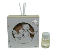 DLM-A1300 Bomboniera profumatore a led cm 10x10x4 in legno colore bianco e panna con profumo e scatola modello Piccolo Principe per 18 Compleanno utile Diffusore prodotto in Italia