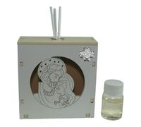 DLM-A1371 Bomboniera profumatore a led cm 10x10x4 in legno colore bianco e panna con profumo e scatola modello Sacra Famiglia Sol per 25 Anniversario le nozze d'argento utile Diffusore