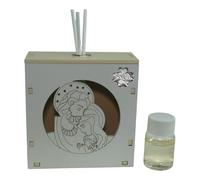 DLM-A1374 Bomboniera profumatore a led cm 10x10x4 in legno colore bianco e panna con profumo e scatola modello Sacra Famiglia per 30 Compleanno utile Diffusore prodotto in Italia