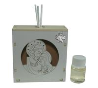 DLM-A1376 Bomboniera profumatore a led cm 10x10x4 in legno colore bianco e panna con profumo e scatola modello Sacra Famiglia con Albero della Vita utile Diffusore prodotto in Italia
