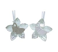 DLM-A1464 Bomboniere kit 6 Profumatori cm 9x9x4 con scatole e profumi Linea Fiore in cristallo brillante con Farfalle bianche e tortora utili Diffusori made in italy