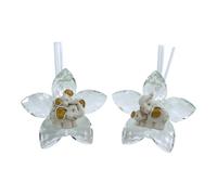 DLM-A1465 Bomboniere kit 6 Profumatori cm 9x9x4 con scatole e profumi Linea Fiore in cristallo brillante con Elefante e Elefantino utili Diffusori made in italy