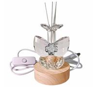 DLM-A1508 Bomboniera Lampada a Led con Profumatore in cristallo brillante cm 9x6x6 linea Fiore Fiorellino con quadrifoglio e numero 25 utile per il 25° Anniversario di matrimonio le nozze d' argento