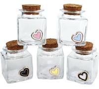 DLM-A185 Bomboniere 48 barattoli in vetro con cuori colorati per compleanno