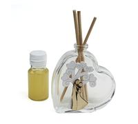 DLM-A363 Bomboniere 12 Profumatori in vetro Cuore albero della vita sposi innamorati 12 profumi e 12 scatole Matrimonio Nozze d'argento 25 Anniversario nozze d'oro 50 anniversario cm 8x6,5 da 50 ml