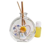DLM-A409 Bomboniere 12 Profumatori in vetro linea Cuore Piccolo Angelo azzurro 12 profumi e 12 scatole per Comunione Battesimo bimbo Cresima Compleanno Nascita bambino cm 7x6 da 50 ml