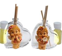 DLM-A438 Bomboniere 12 Profumatori linea Cuore con angioletto per battesimo