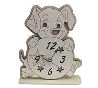 DLM-A651 Bomboniera Utile Orologio Grande in legno cm 18x15x4 Linea Cane Cagnolino cucciolo di Dalmata per Battesimo Bimbo Bimba Comunione Cresima Compleanno Bambino Bambina