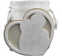 DLM-A657 Bomboniere 12 Utili Scatoline in legno sacra famiglia per battesimo