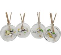 DLM-A663 Bomboniere 12 Profumatori Tondi in vetro con moto e aerei battesimo