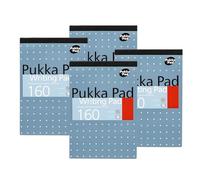 DLM Direct Pukka Pad - Blocco note formato A5, carta da 80 g/m², 160 pagine, lisci da strappare, compatto, robusto, per studio, ufficio e scrittura quotidiana, confezione da 4