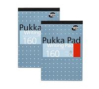 DLM Direct Pukka Pad - Blocco note formato A5, carta da 80 g/m², 160 pagine, lisci da strappare, compatto, robusto, per studio, ufficio e scrittura quotidiana, confezione da 2