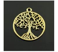 DLM29137 (Kit 12 Pezzi) Ciondolo Ciondoli Charm Charms Albero della Vita Oro Grande Life Tree Confettata Fai da Te bomboniera Regalo