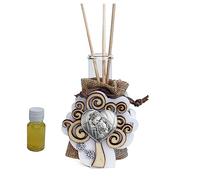 DLM30377 Profumatore in Vetro e Tessuto Albero della Vita Sacra Famiglia Diffusore per Ambienti Profumo Matrimonio Battesimo Comunione bomboniera