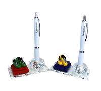 DLM33436 (Kit 12 Pezzi) PortaPenne in Vetro e Cristallo Football Calciatore Calcio Scarpette Santa Cresima Penna Scrivania bomboniera