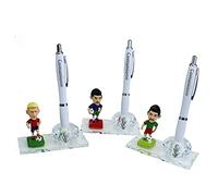 DLM33441 (Kit 12 Pezzi) PortaPenne in Vetro e Cristallo Football Calciatore Calcio Giocatori Prima Comunione Penna Scrivania bomboniera