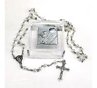DLM33835 Rosario con Perle Madonna Immacolata con Scatolina Scatola in Plastica Calice della Prima Comunione bomboniera