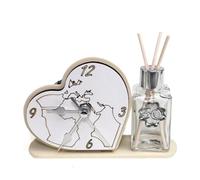 DLM34920 Profumatore Orologio Cuore con Mappamondo Mondo 30 Trentesimo Anniversario Diffusore Profumo bomboniera